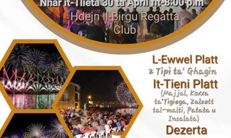 BBQ on the 30th April for the Birgu Fireworks